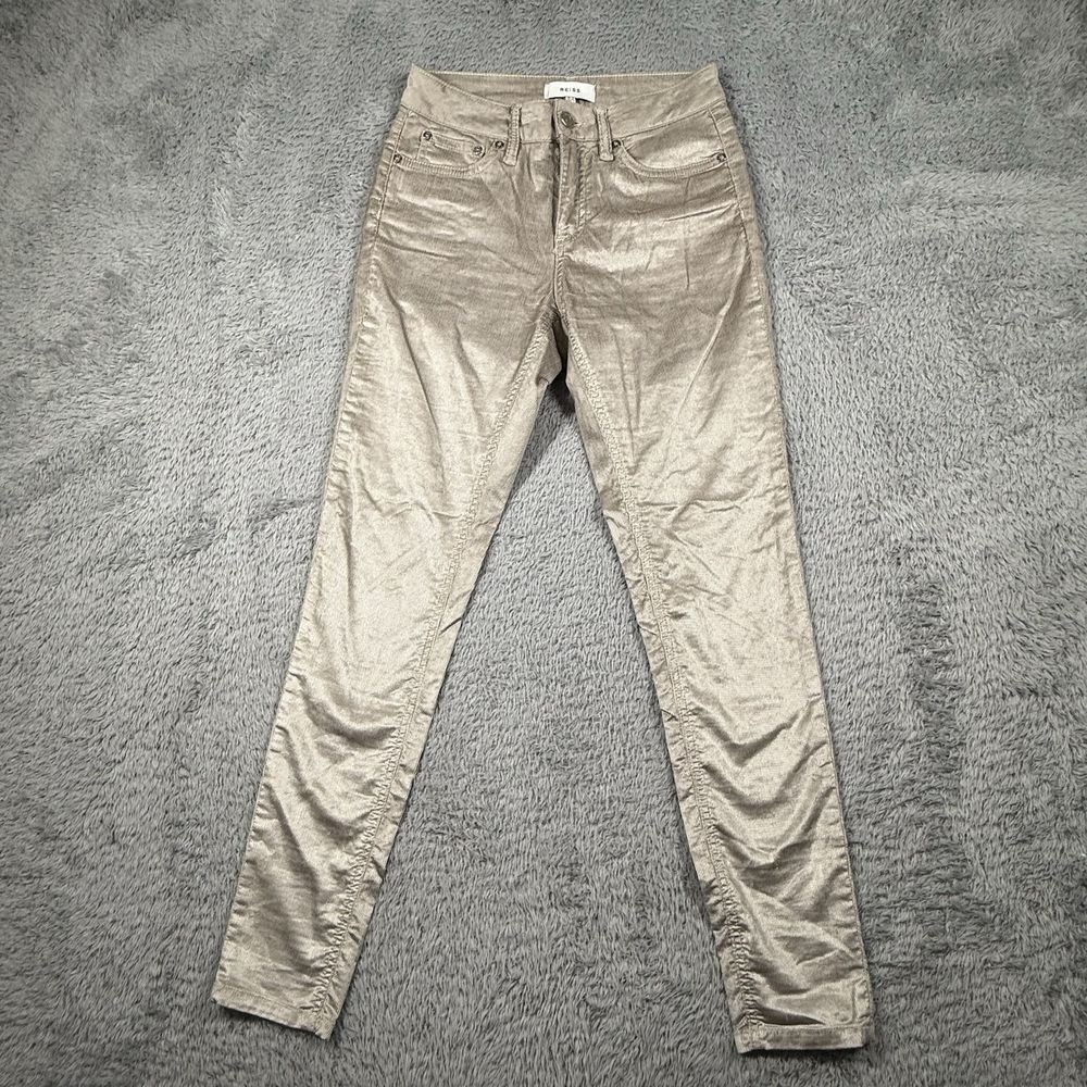 Reiss Metallic Silver Skinny Trousers